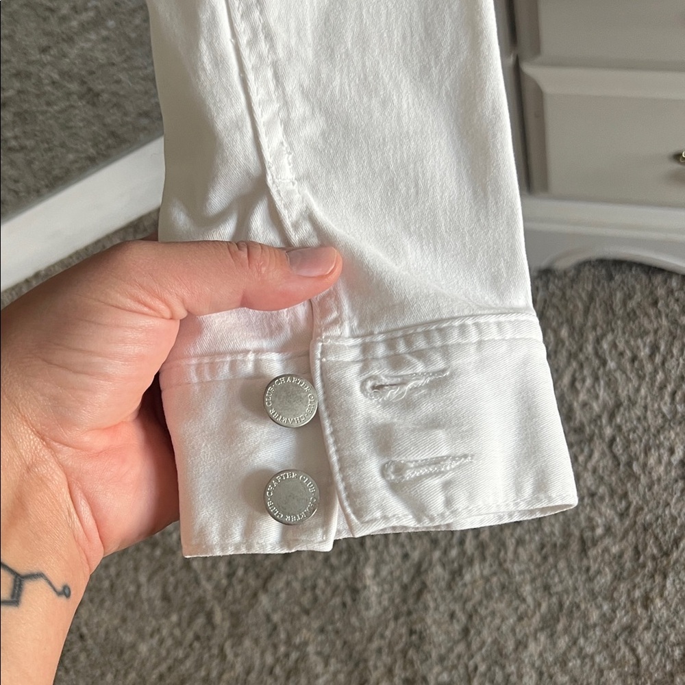 Charter Club Crisp White Jean Jacket - Picture 4 of 5